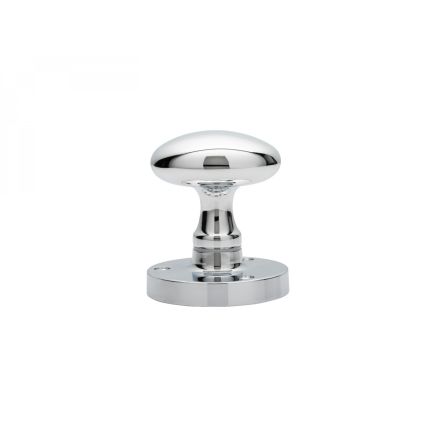 Oval Mortice Knob - Polished Chrome