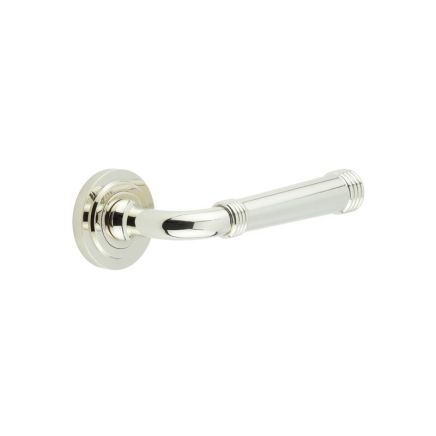 Highgate Door Handles Stepped Rose Polished Nickel - By Frelan Hardware - BUR35KIT159
