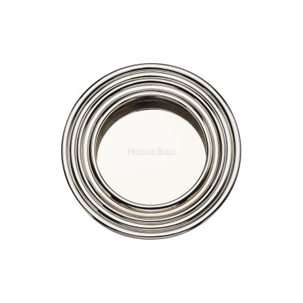 Round Reeded Flush Pull Polished Nickel finish