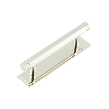 Hoxton Nile Cabinet Handles 96mm Ctrs Stepped Backplate Polished Nickel - By Frelan Hardware - HOX-350PN-6050PN
