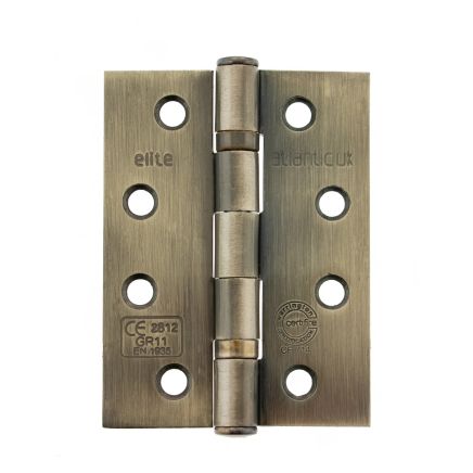 Atlantic Ball Bearing Hinges Grade 11 Fire Rated 4" x 3" x 2.5mm - Antique Brass (Pair)