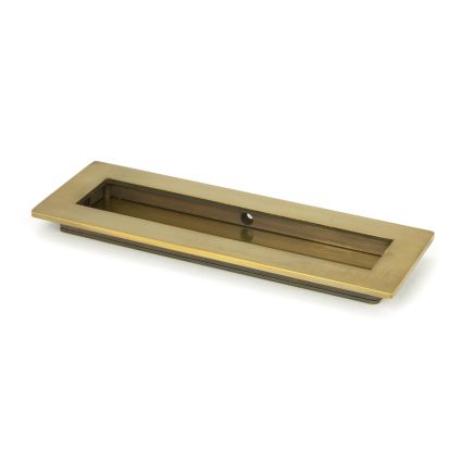 Aged Brass 175mm Plain Rectangular Pull