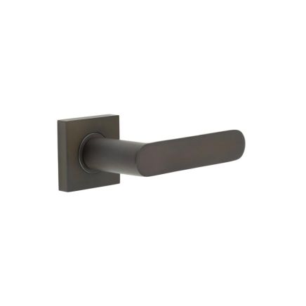 Kensington Door Handles Square Plain Rose Dark Bronze - By Frelan Hardware - BUR25KIT84