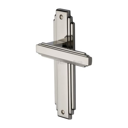 Heritage Brass Door Handle Lever Latch Astoria Design Polished Nickel finish