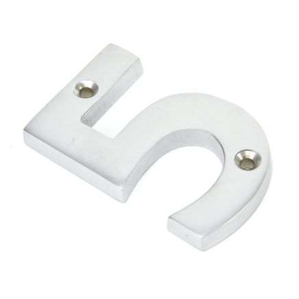 Satin Chrome Numeral 5