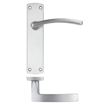 Zoo Hardware Toledo Lever on latch backplate - Satin Chrome