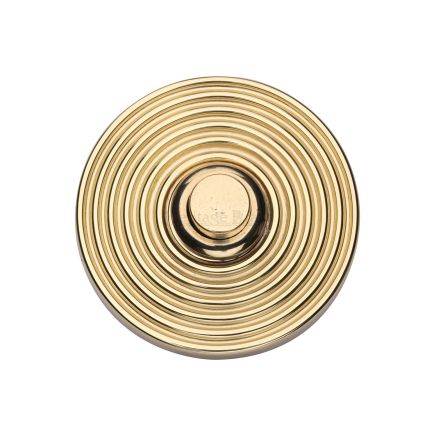 Heritage Brass Reeded Bell Push Unlacquered Brass finishUK Registered Design Number 6229240
