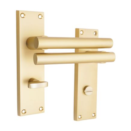 Jura Lever on Backplate Bathroom Satin Brass