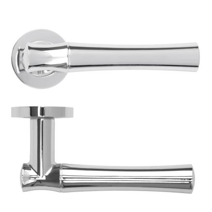 Zoo Hardware Aldo Lever On Round Rose - Polished Chrome
