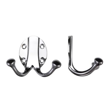 Zoo Hardware Double Robe Hook - Polished Chrome