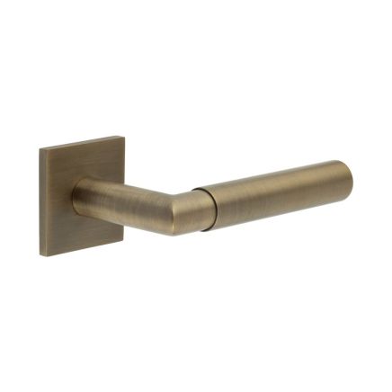 CR-102 Antique Brass Unsprung Square Rose Door Handle - By Frelan Hardware - CR-102B2AB