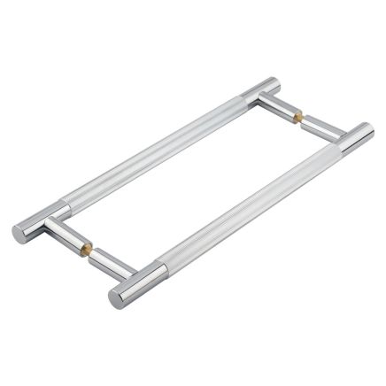 Venice Linear Knurled 300x19mm Polished Chrome Pull Handle Back to Back - By Frelan Hardware - JV1803PCB2B