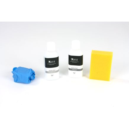 Stainless Steel Cleaner Kit (conditioner-100ml, shampoo-100ml, sponge & gloves)