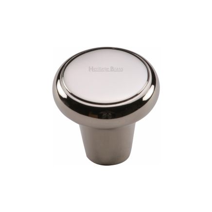 Heritage Brass Cabinet Knob Round Edge Design 32mm Polished Nickel finish