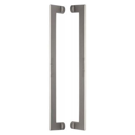 Heritage Brass Back to Back Door Pull Handle Apollo Design 460mm Satin Nickel Finish