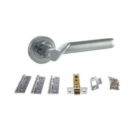 Atlantic Hawaii Dorpac (2.5" Latch, 3"x2" Hingesx3) - Satin Chrome/Polished Chrome