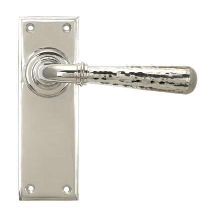 Polished Nickel Hammered Newbury Lever Latch Set