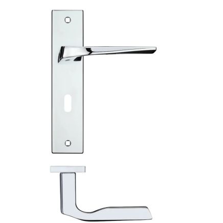 Zoo Hardware Lyra lever on lock backplate - Polished Chrome