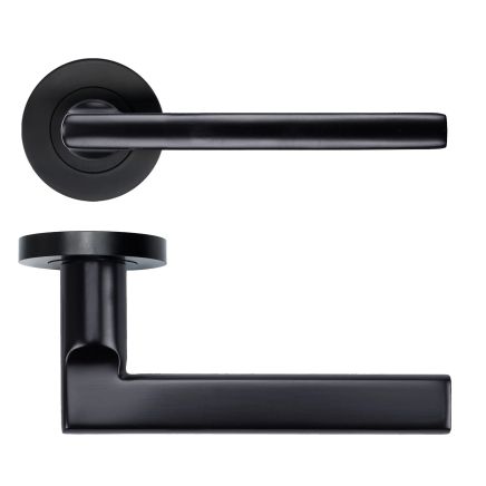 Zoo Hardware Varese Lever on Round Rose - Black