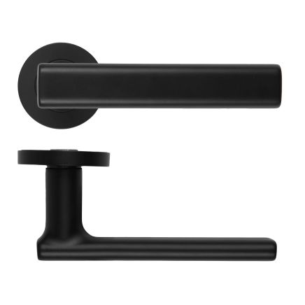 Zoo Hardware Frigo Lever On Round Rose - Oscuro Matt Black