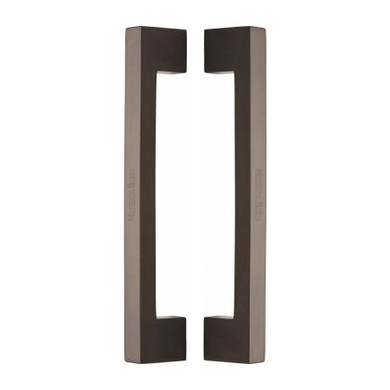 Heritage Brass Back to Back Door Pull Handle Metro Design 305mm Matt Bronze Finish
