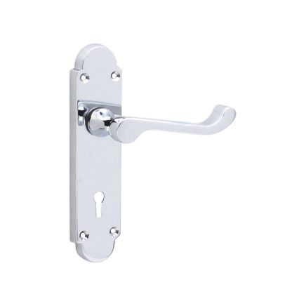 Oakley Lever on Backplate Lock Polished Chrome