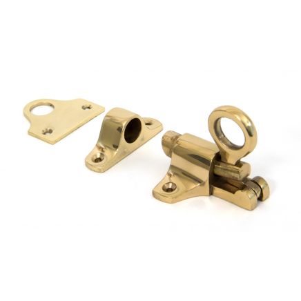 Lacquered Brass Fanlight Catch + Two Keeps