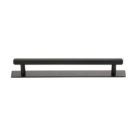 Heritage Brass Cabinet Pull Knurled Design with Plate 160mm CTC Matt Bronze Finish