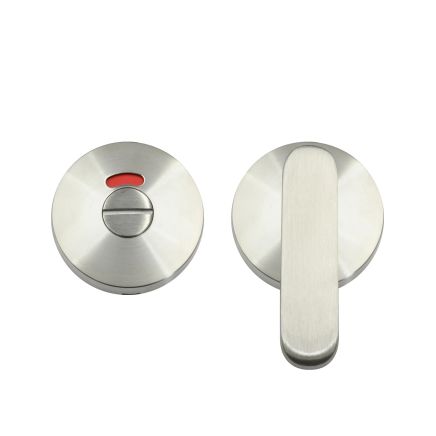 Zoo Hardware Accessible Peanut Turn and Release with Indicator complete with Escutcheons - Grade 304 - Stainless Steel