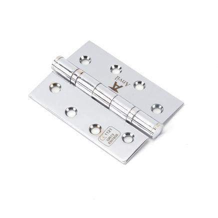 Polished Chrome 4" Ball Bearing Butt Hinge (pair) ss