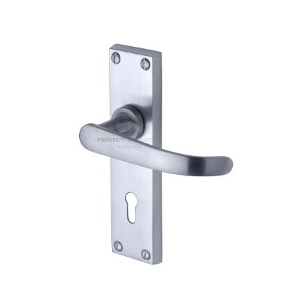 Project Hardware Door Handle Lever Lock Avon Design Satin Chrome finish