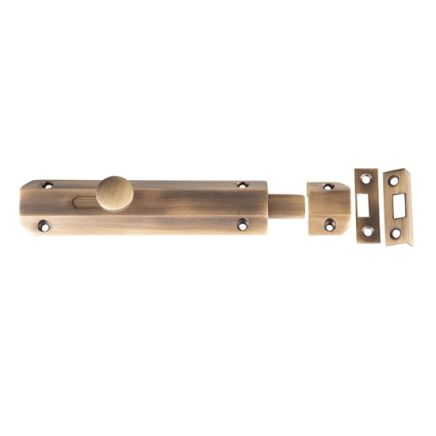 Jedo Architectural Slide Door Bolts 150x35mm Antique Brass - By Frelan Hardware - JV168AB