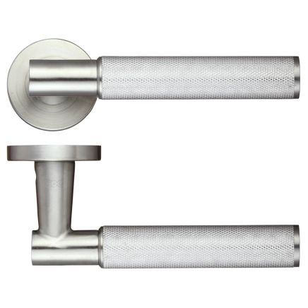 Zoo Hardware Athena Lever on Round Rose - Stainless Steel