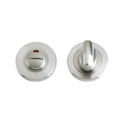 Zoo Hardware Turn and Release c/w Indicator complete with escutcheons and 5mm spindle 50mm dia - Satin Stainless