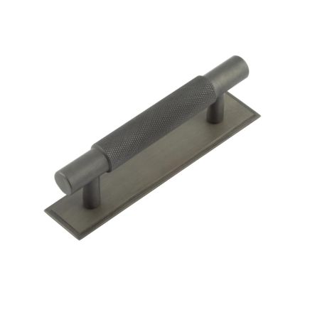 Hoxton Taplow Cabinet Handles 96mm Ctrs Stepped Backplate Dark Bronze - By Frelan Hardware - HOX-2050DB-6050DB