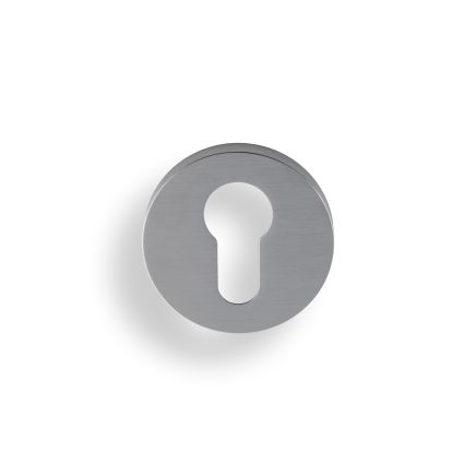 Valli Euro Profile Push-on Round Rosette Escutcheon - Satin Chrome PVD