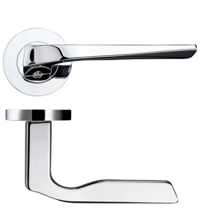 Zoo Hardware Lyra lever on round rose - Polished Chrome