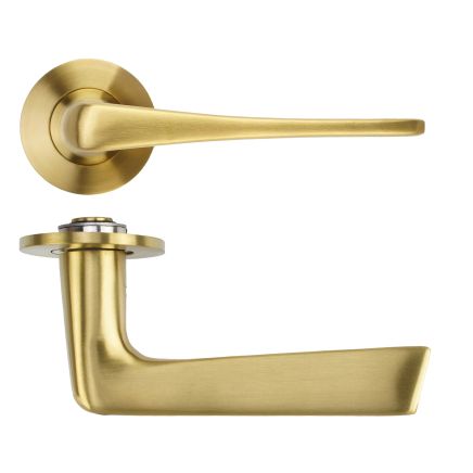 Zoo Hardware Como Lever on 4mm Round Slim Sprung Rose - PVD Satin Brass