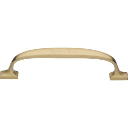 Heritage Brass Cabinet Pull Durham Design 128mm CTC Satin Brass Finish
