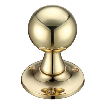 Zoo Hardware Ball Mortice Knob Furniture 60mm Rose dia. - Polished Brass