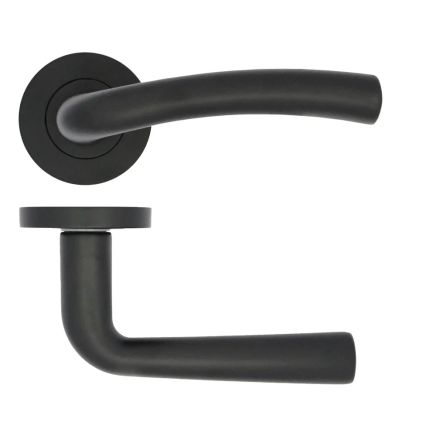 Zoo Hardware Seville lever on rose - Matt Black