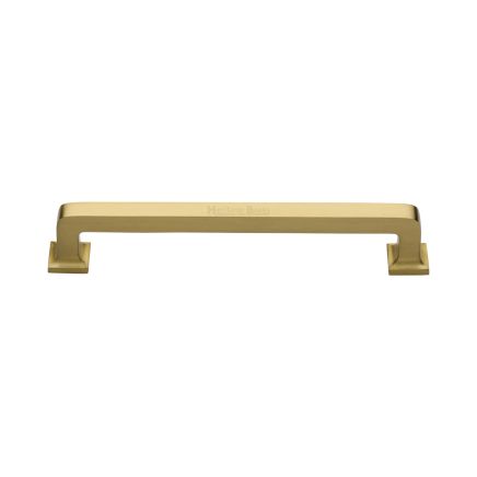 Heritage Brass Cabinet Pull Square Vintage Design 152mm CTC Satin Brass Finish