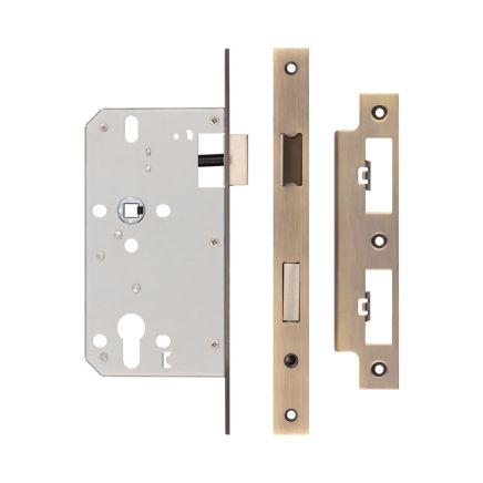 72mm Antique Brass Din Euro Sashlock 60mm Backset - By Frelan Hardware - JL-DS60AB