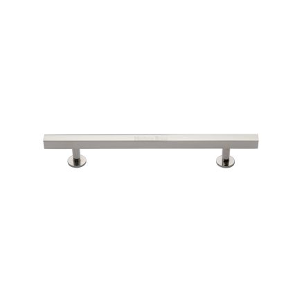 Heritage Brass Cabinet Pull Square Design with Footings 128mm CTC Polished Nickel finish