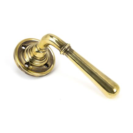 Aged Brass Newbury Lever on Rose Set