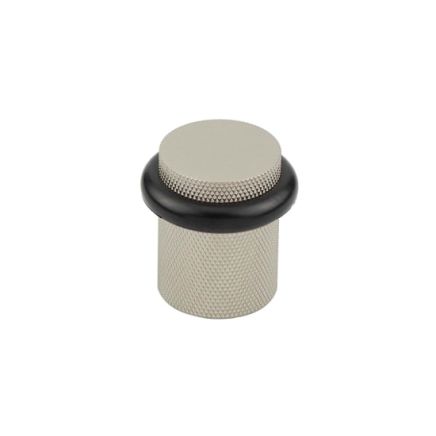 Burlington Knurled Floor Mounted Doorstops 40mm Dia Satin Nickel - By Frelan Hardware - BUR964SN