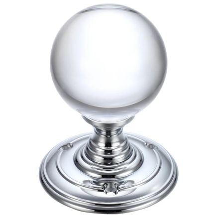 Zoo Hardware Glass Ball Mortice Knob - 55mm - Polished Chrome