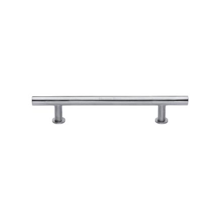 Heritage Brass Cabinet Pull T-Bar Design with 16mm Rose 128mm CTC Satin Chrome Finish