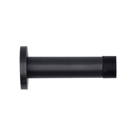 Zoo Hardware Door stop - cylinder - 70mm projection with rose - Black