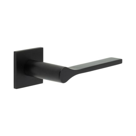 CR-105 Black Unsprung Square Rose Door Handle - By Frelan Hardware - CR-105B2MB